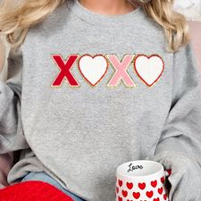 Women's XOXO Valentine Chenille Patch Sweatshirt