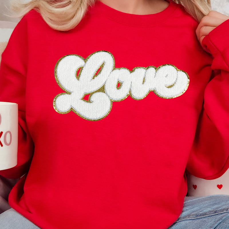 Women's Love Chenille Patch Sweatshirt Valentine