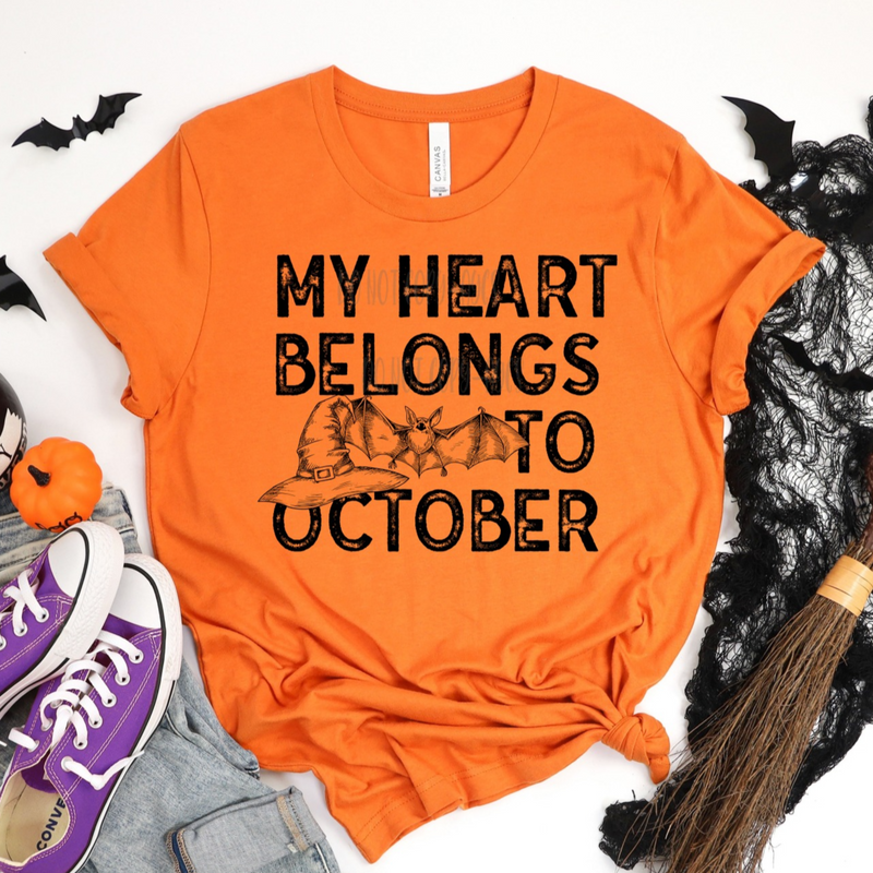 Women's My Heart Belongs to October Halloween T-Shirt
