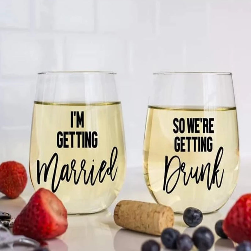I'm Getting Married Wine Glass