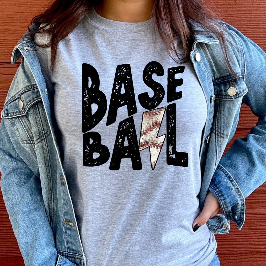 Women's Baseball Bolt T-Shirt | Girls Best Printed Design T-Shirt | Best Ideal Gift for Tees Your Friends & Family