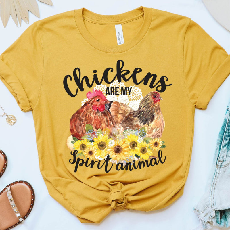 Women's Chickens Spirit Animal T-Shirt - Girls Printed Design Tshirt - Best Ideal Gift Tees for Your Friends & Family.
