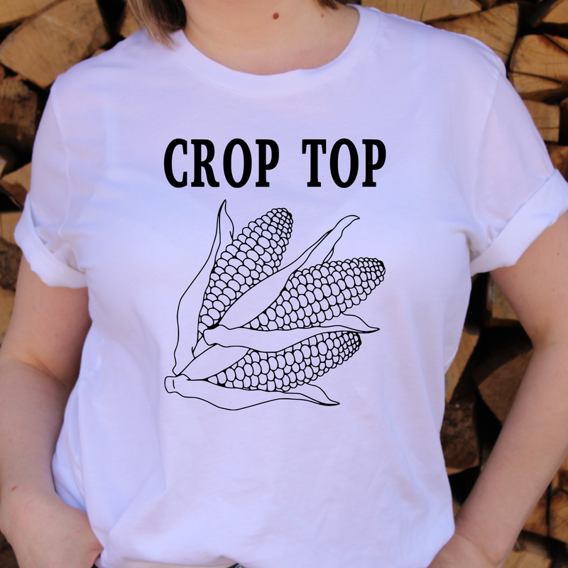 Women's Farm Crop Top T-Shirt - Ladies Printed Design Tshirt - Best Ideal Gift Tees for Your Friends & Family