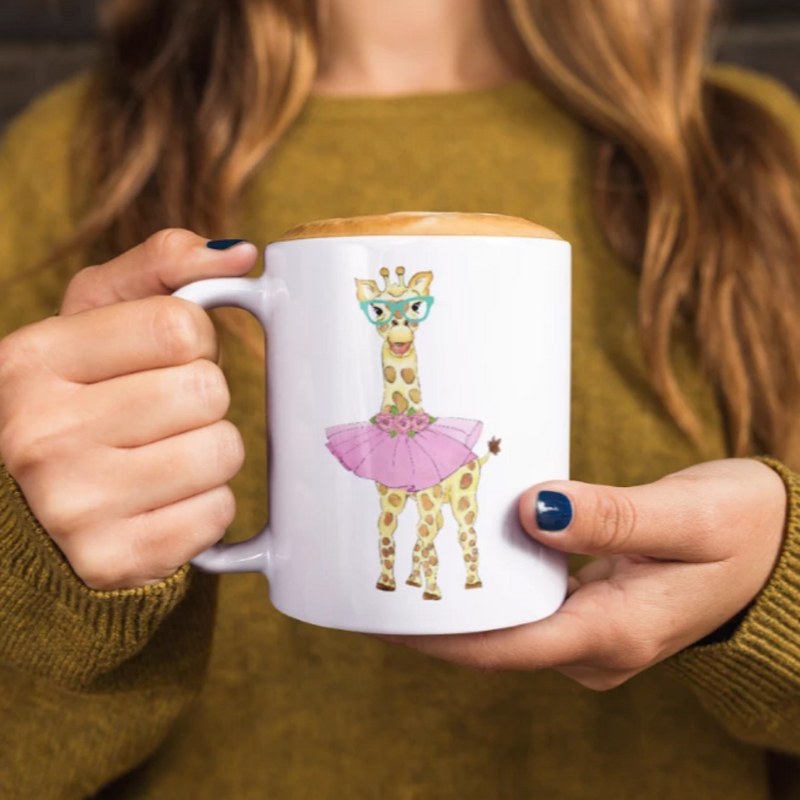 Giraffe with Glasses Mug