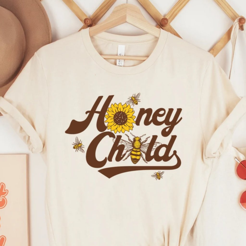 Women's Retro Honey Child T-Shirt | Girl's Best Printed Design T-Shirt | Best Ideal Gift for Tees Your Friends & Family