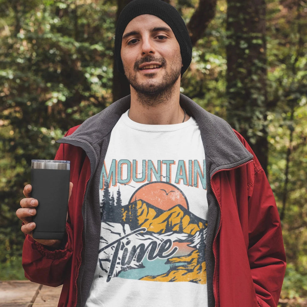 Men's Mountain Time T-Shirt | Men's Best Printed Design T-Shirt | Best Ideal Gift for Tees Your Friends & Family