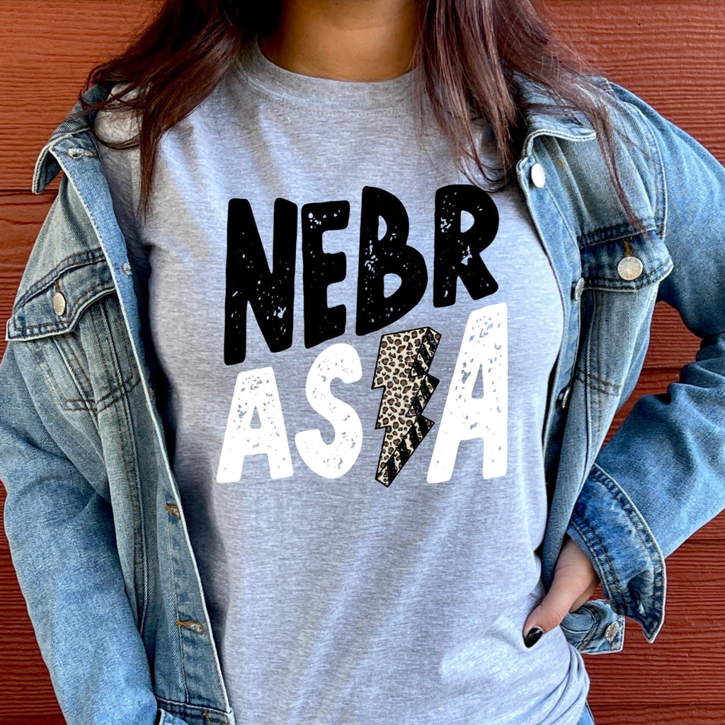 Women's Nebraska Bolt State T-Shirt | Women's Best Printed Design T-Shirt | Best Ideal Gift for Tees Your Friends & Family
