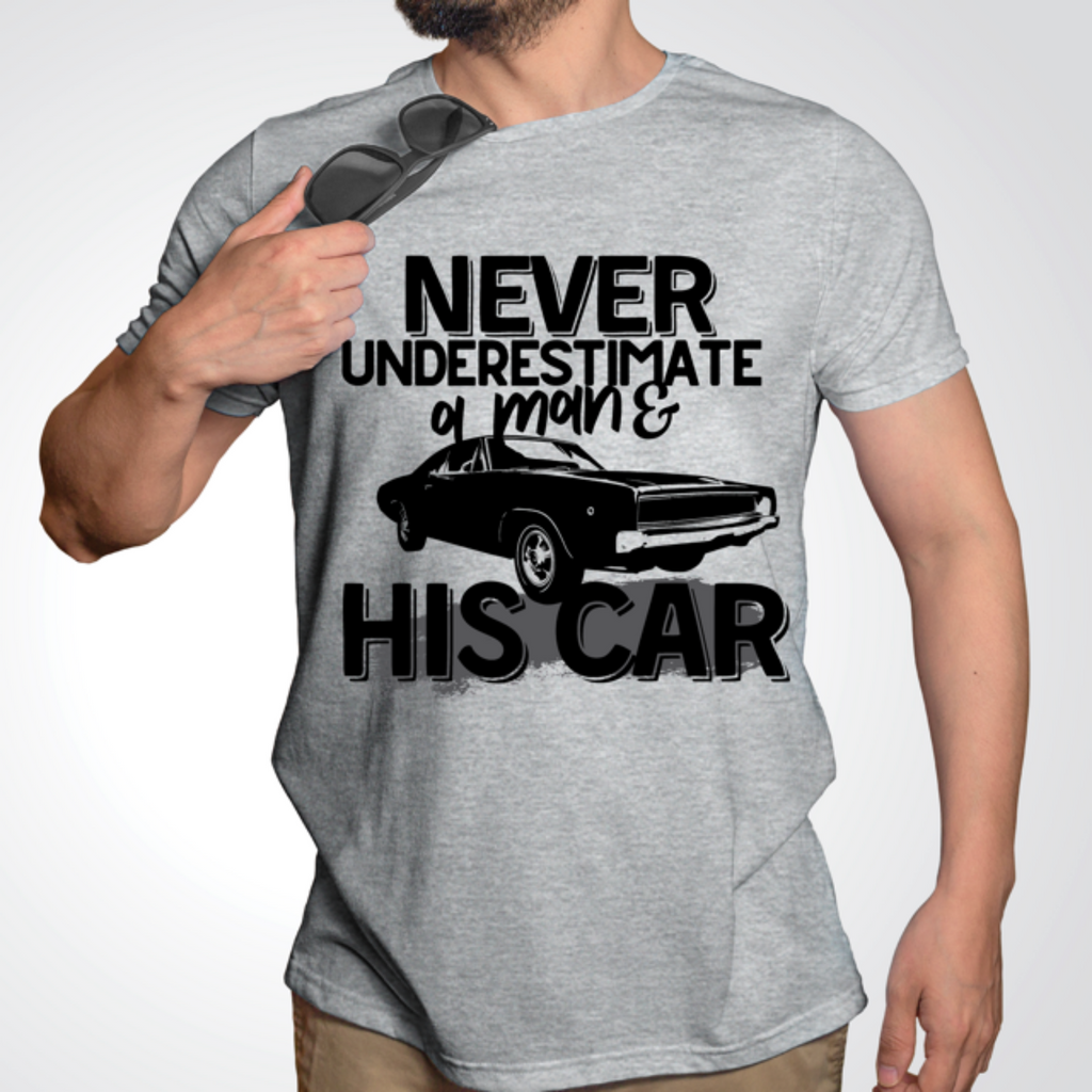 Men's Never Underestimate T-Shirt - Boys Printed Design Tshirt - Best Ideal Gift Tees for Your Friends & Family