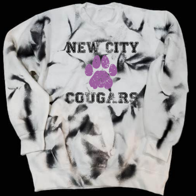 Cougars Tie Dye Crew Neck Sweatshirt