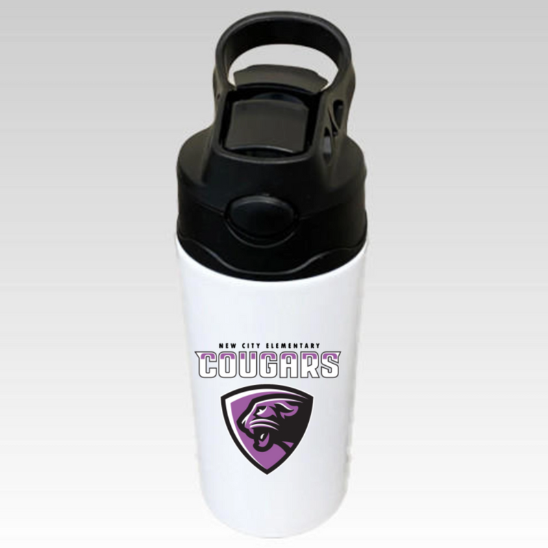 Cougars 12 oz Water Bottle with Straw