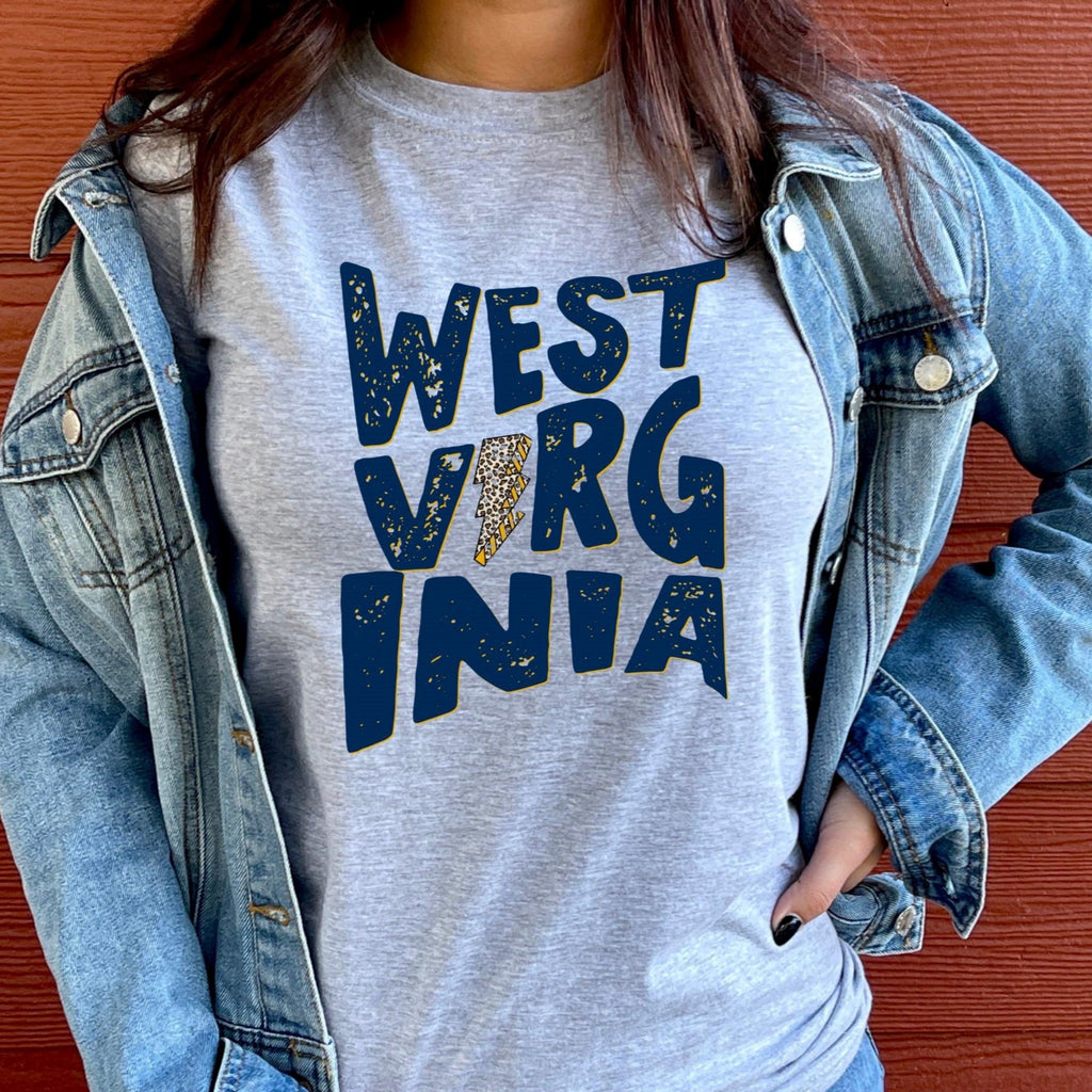 Women's West Virgina Bolt State T-Shirt | Women's Best Printed Design T-Shirt | Best Ideal Gift for Tees Your Friends & Family