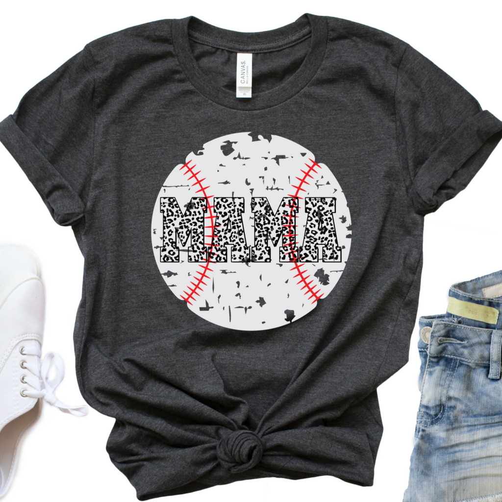 Baseball Mama Retro T-Shirt – Teal Owl Custom Designs