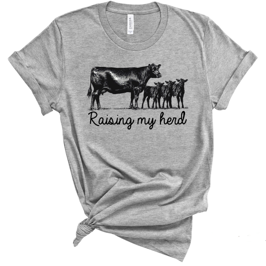 Women's Farm Raising My Herd T-Shirt - Best Printed Design Tshirt Tees for Ladies Girls Friends & Family