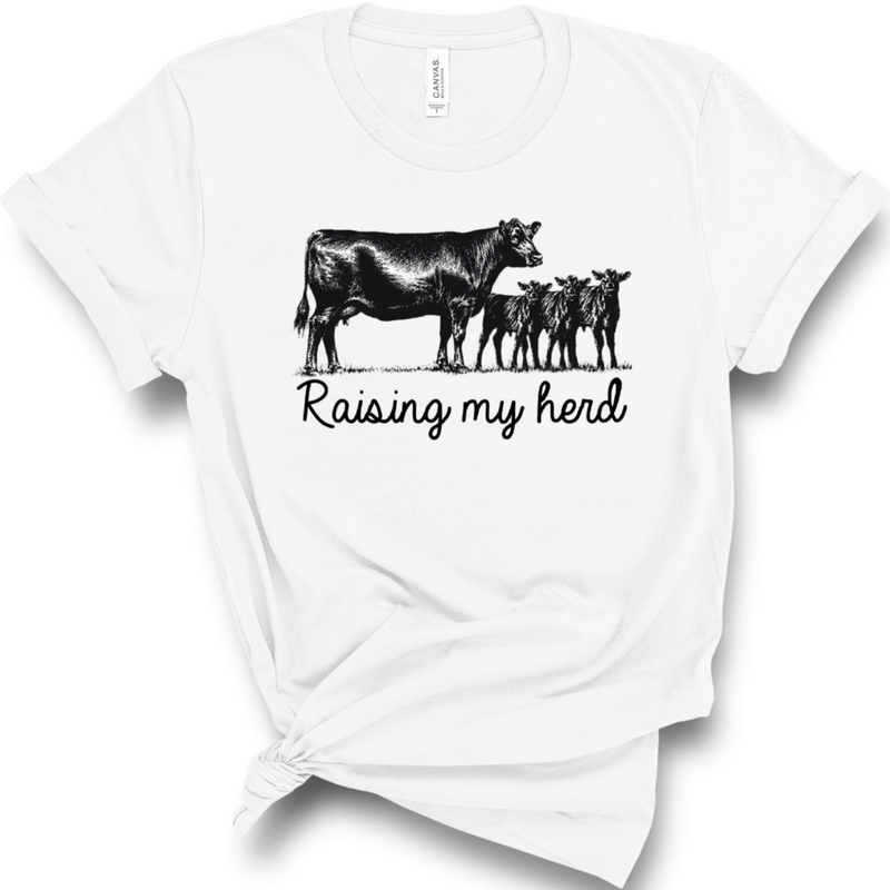 Women's Farm Raising My Herd T-Shirt - Best Printed Design Tshirt Tees for Ladies Girls Friends & Family